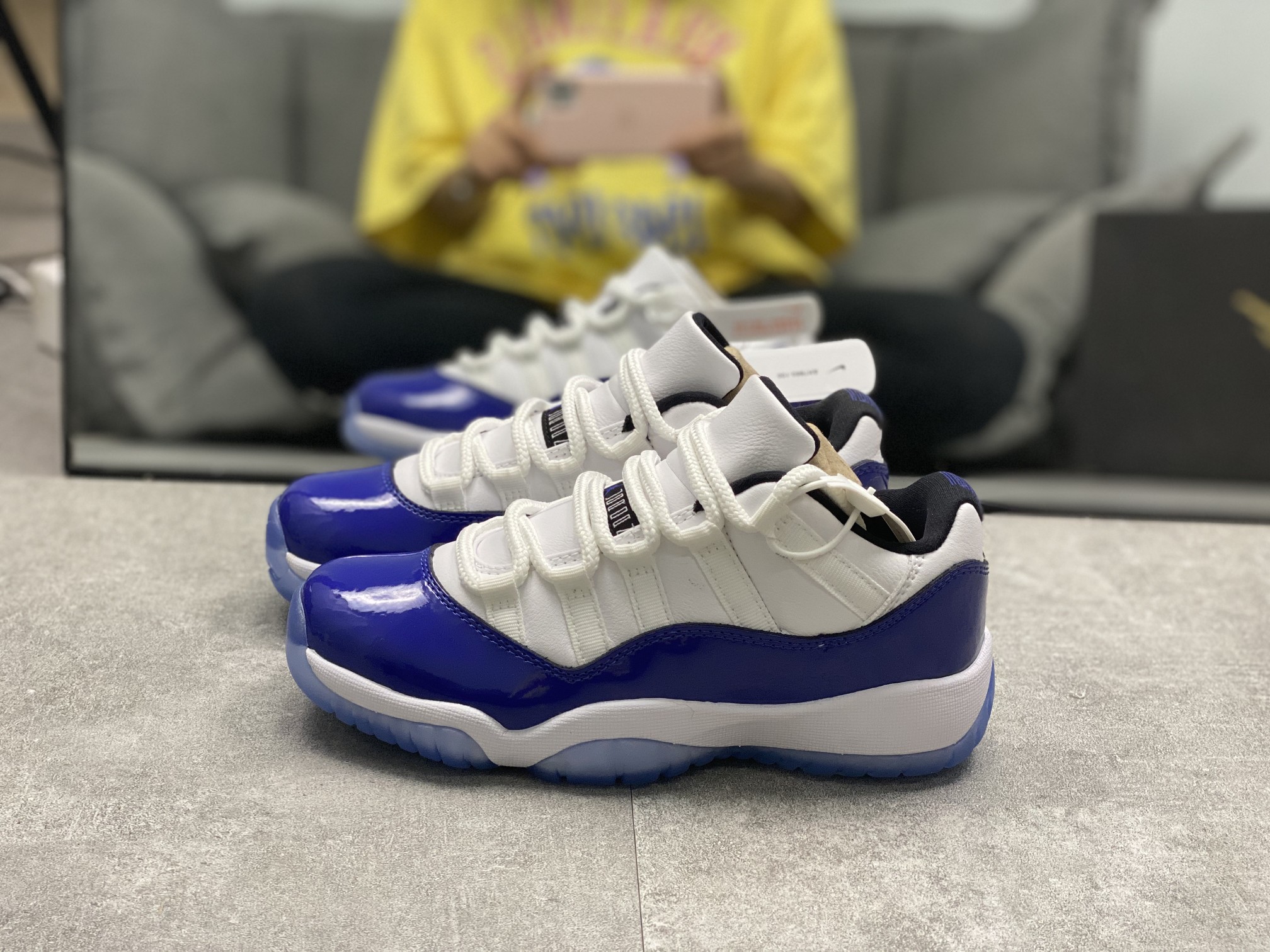 New Air Jordan 11 Low White Blue Women